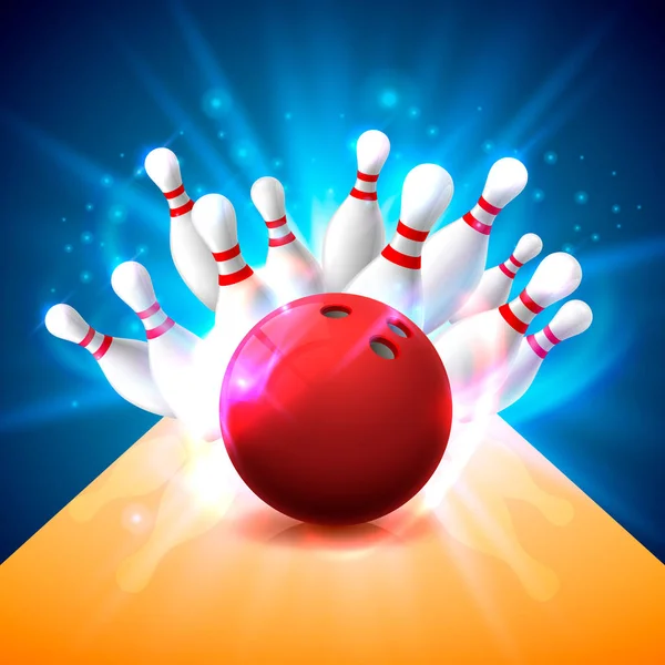 Bowling club poszter a világos háttér. — Stock Vector