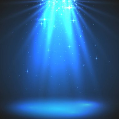 Soyut sihirli açık renkli. Mavi tatil patlama.