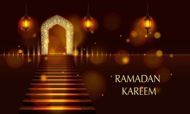 Ramazan Kareem kapağında. Vektör çizim