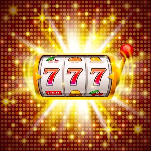 La slot machine d'oro vince il jackpot . — Vettoriale Stock