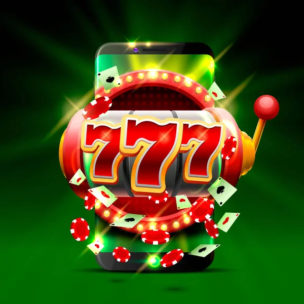 Velké vítězství sloty 777 telefon casino pozadí. — Stockový vektor