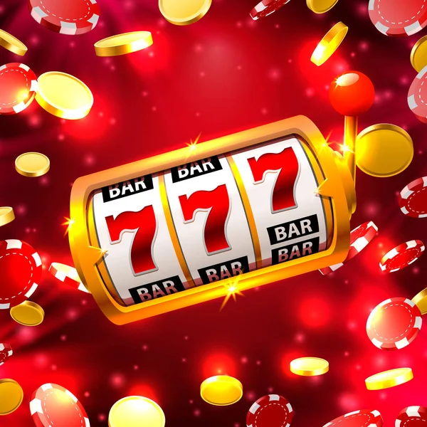 Stora vinnande slots 777 banner casino — Stock vektor