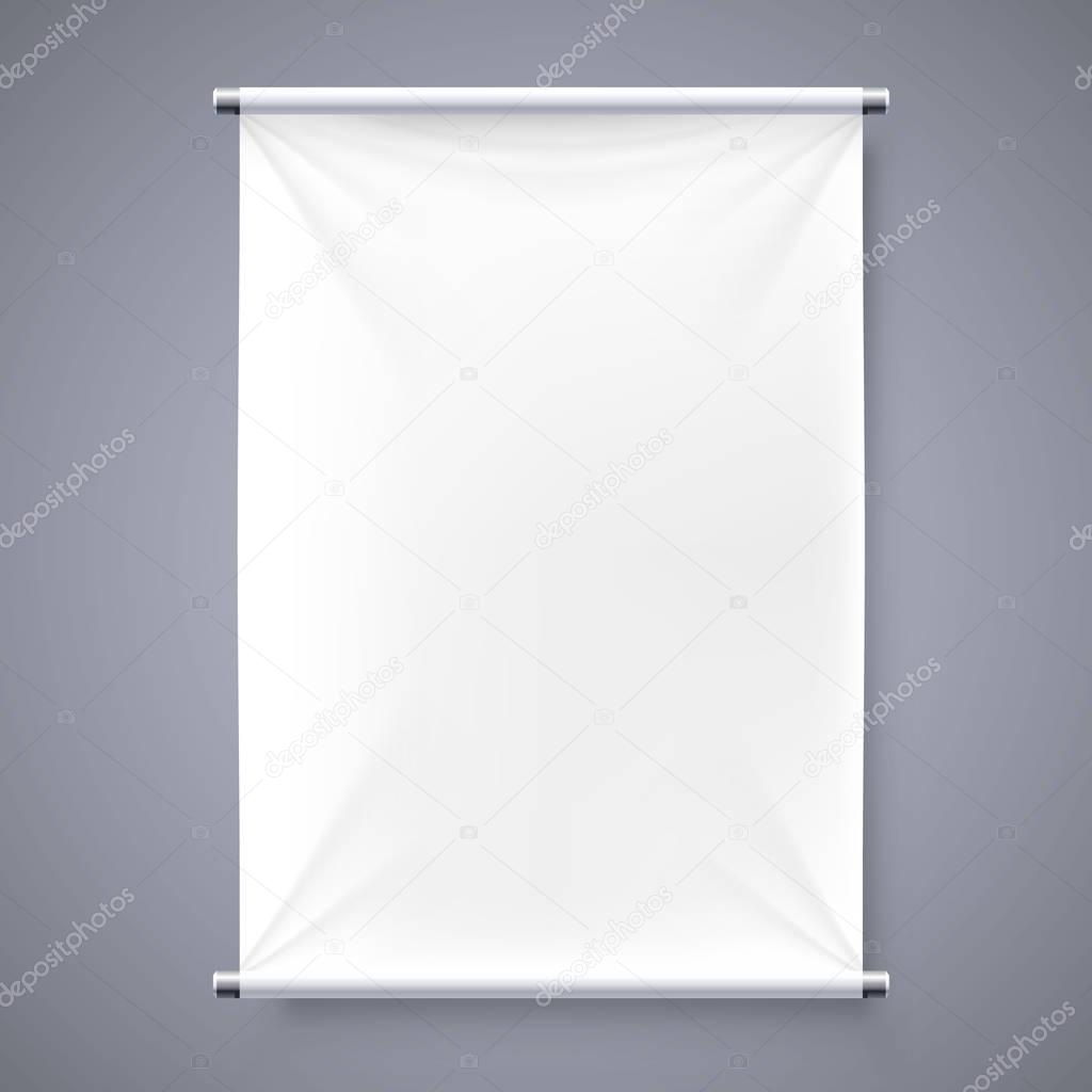 The cloth banner signboard isolated background.