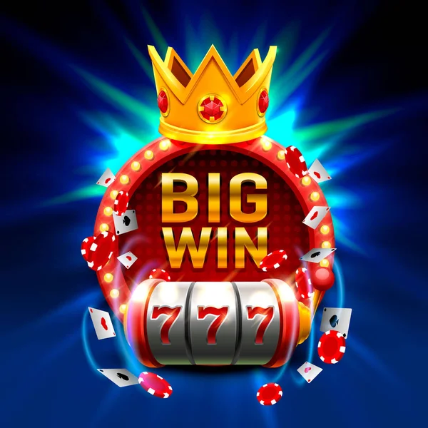 Grote overwinning slots 777 banner casino. — Stockvector