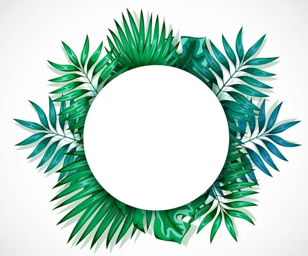 Renkli tropikal yaprak çerçeve. Orman tasarımı davetiye, tebrik kartları ve duvar kağıtları için kavramı.