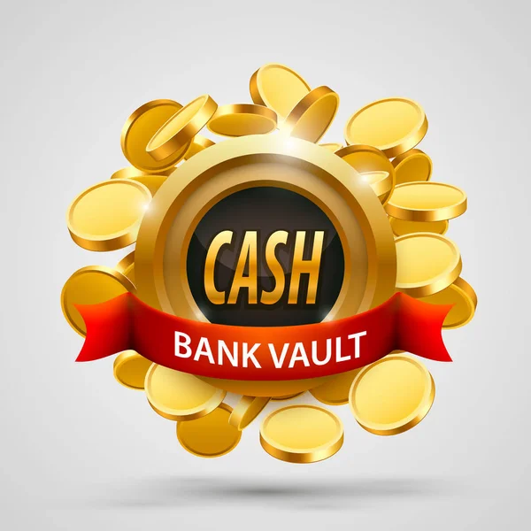 Cash bank vault. coins depository. — Stock Vector