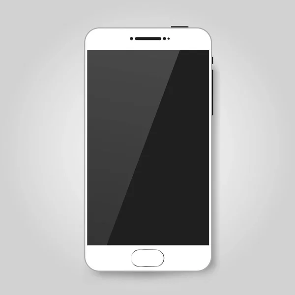 Λευκό κινητό έξυπνο τηλέφωνο ομοίωμα. Σχεδιασμό του παιχνιδιού, παρουσίαση κινητή εφαρμογή smartphone ή χαρτοφυλακίου mockups. — Διανυσματικό Αρχείο