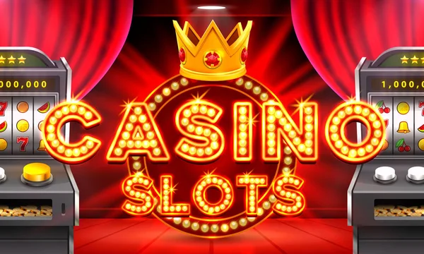 Casino 3d slots maskin vinner jackpotten. — Stock vektor