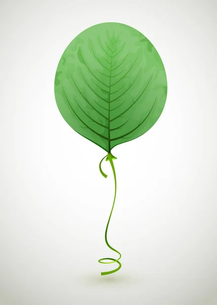Montgolfière de feuille. Vert eco concept. — Image vectorielle