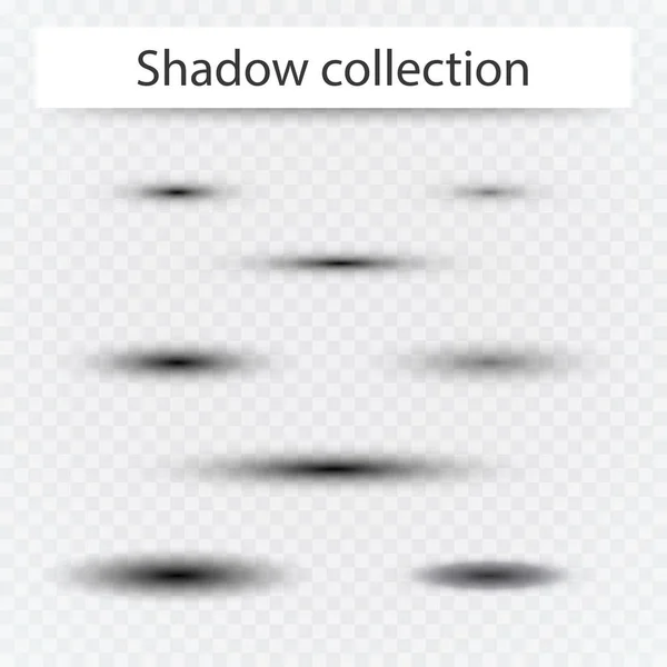 Набір прозорих овальних тіней з м'якими краями ізольовані . — стоковий вектор