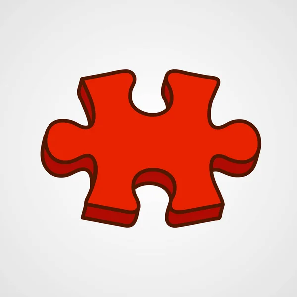 Cartoon puzzel stuk pictogram. Rode variant. — Stockvector