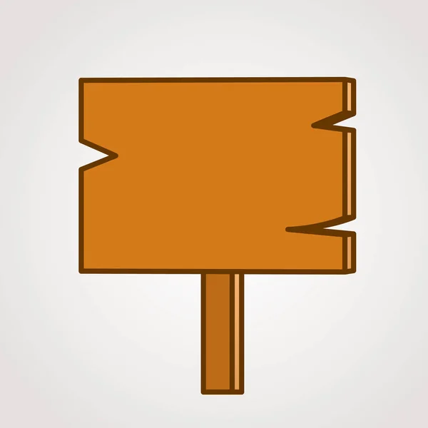 Letrero de madera marrón. Estilo simple . — Archivo Imágenes Vectoriales