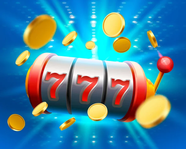 Großer Gewinn Spielautomaten 777 Banner Casino. — Stockvektor