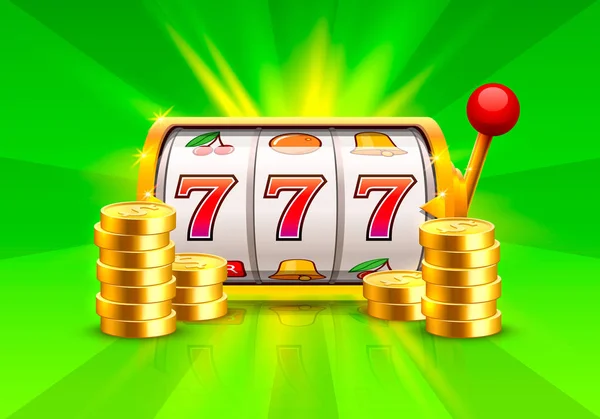 Golden slot machine gagne le jackpot . — Image vectorielle