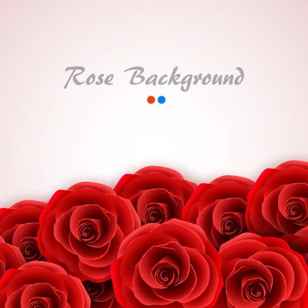 Red roses background. Rose cover for wedding invitation, postcard, greeting card or valentine day banner. Flower and romantic motive backdrop. — Stock Vector