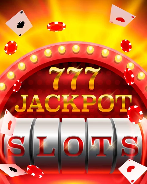 Kasino sloty jackpot 777 vývěsní štít. — Stockový vektor