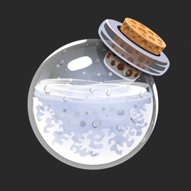 Soğuk bir şişe. Oyun simgesine sihirli iksiri. Arabirim rpg veya match3 için oyun. Soğuk, kar kış, dondur. Büyük değişken.