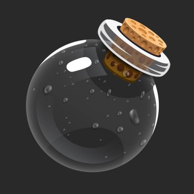 Boş şişe. Oyun simgesine sihirli iksiri. Arabirim rpg veya match3 için oyun. Boş ya da kullanılmış. Büyük değişken.