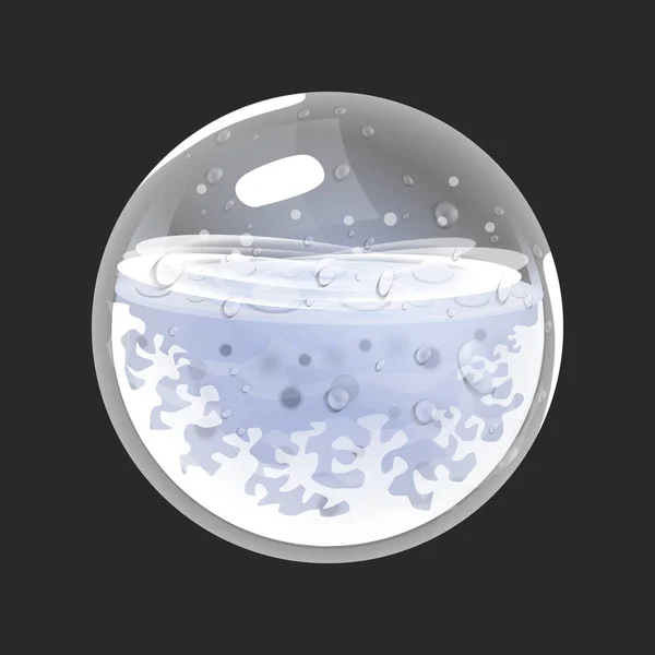 Esfera de frío. Icono del juego del orbe mágico. Interfaz para el juego RPG o Match3. Frío, nieve de invierno, congelación. Variante grande . — Vector de stock