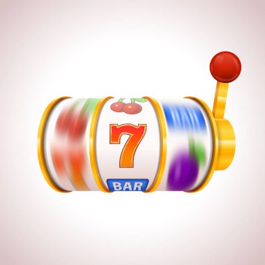 Altın slot makinesidir ikramiye kazanır. Vektör çizim