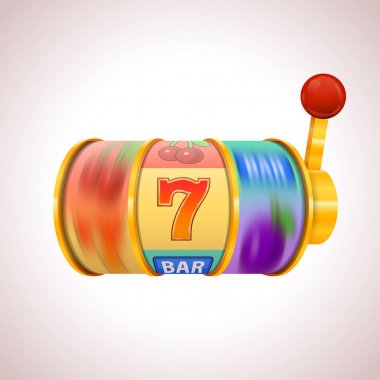 Altın slot makinesidir ikramiye kazanır. Vektör çizim