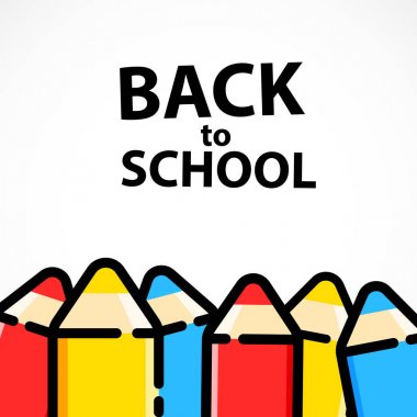 Karikatür kalem arka plan ile okul metin geri.