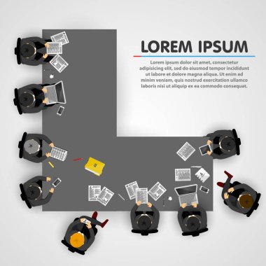 Ofiste çalışan bir grup iş adamı