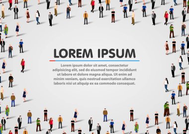 Beyaz zemin üzerine kalabalık insanların büyük grup.