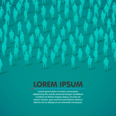 İnsanlar siluet arka plan büyük grup.