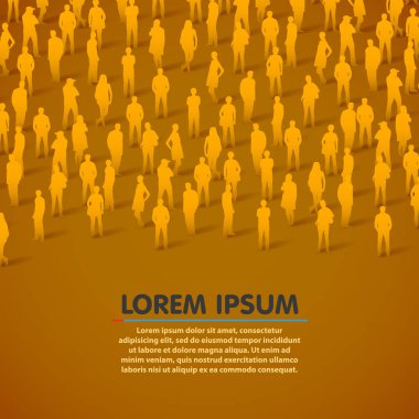 İnsanlar siluet arka plan büyük grup.