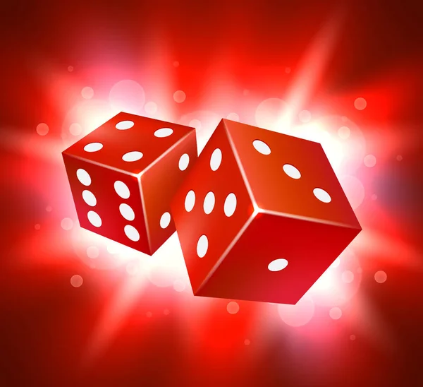 Dobbelstenen vector design. Twee dobbelstenen casino gokken sjabloon concept. — Stockvector