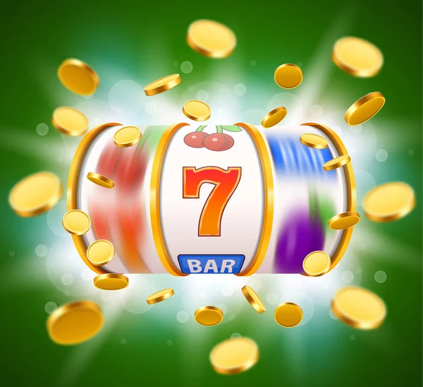Altın sikke uçan ile altın slot makinesidir ikramiye kazanır. Büyük zafer kavramı.