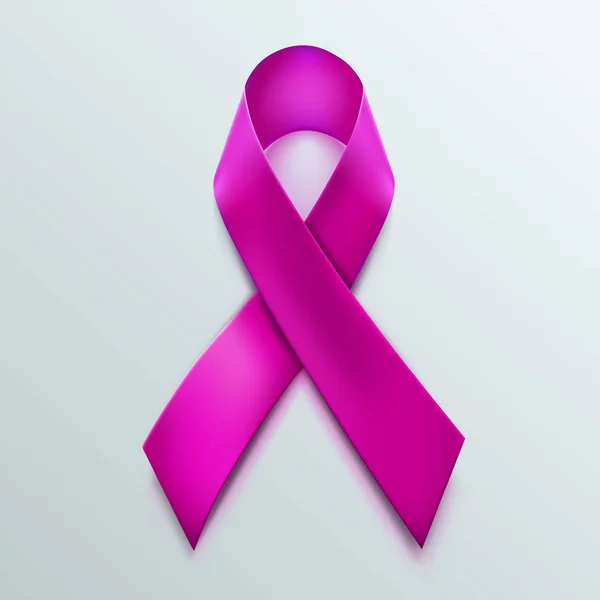 Segno del nastro rosa. Sensibilizzazione al cancro al seno simbolicamente isolata su sfondo bianco . — Vettoriale Stock