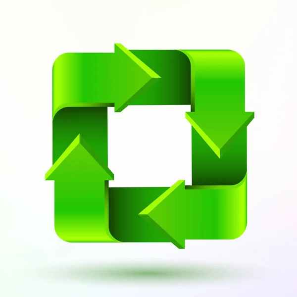 Reciclar símbolo o signo de conservación icono verde aislado sobre fondo blanco . — Vector de stock