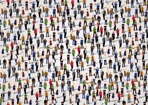 Большая группа людей толпилась на белом фоне
.