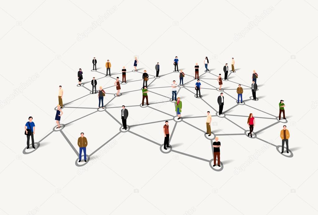 Connecting people. Social network concept.