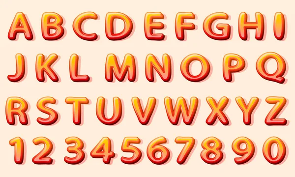 Strips oranje lettertype op de witte achtergrond. — Stockvector