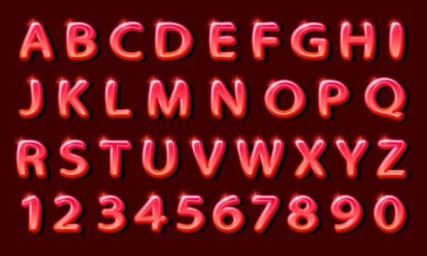 Strips rood lettertype op de zwarte achtergrond. — Stockvector