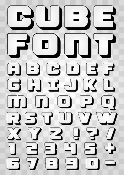 黑色和白色字体 3d 透明背景上. — 图库矢量图片