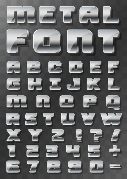 Metal yazı tipi şeffaf bir arka plan üzerinde 3d.