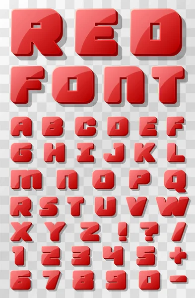 Red font 3d on a transparent background. — Stock Vector