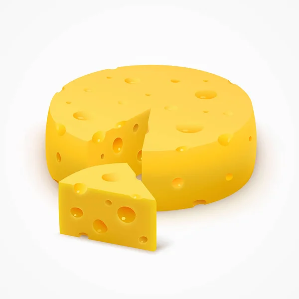 Morceau de fromage triangulaire. — Image vectorielle