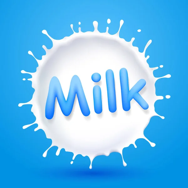 Splashing milk in the form of a circle. — Stock Vector
