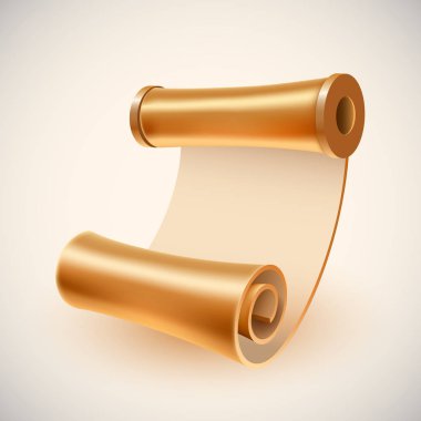 Eski altın el yazması. Antik kaydırma simge.