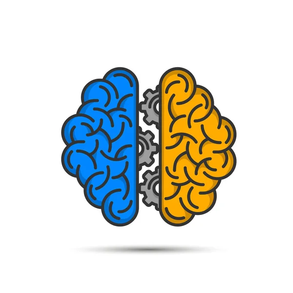 Brain thinking gear on the white background. Ilustração vetorial — Vetor de Stock