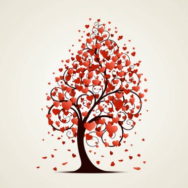 Kırmızı kalp yerine siyah bir ağaç yaprak.