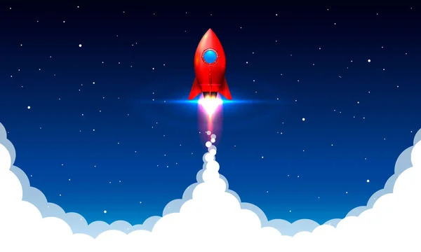 Space rocket launch art creative. — Stock Vector