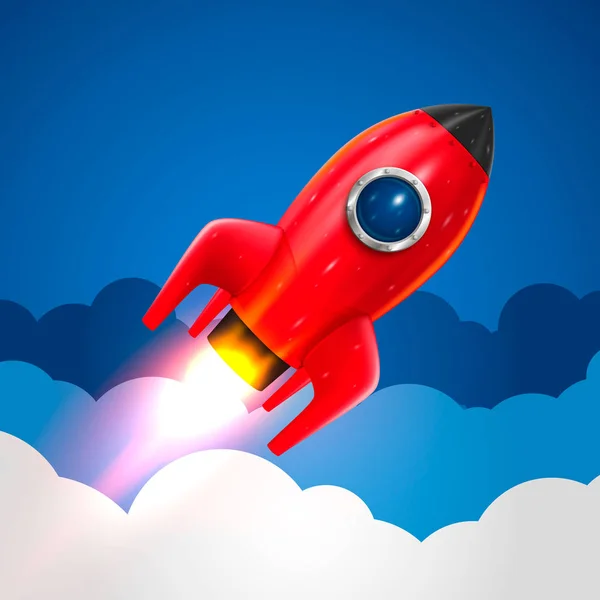 Space rocket launch, Startup creative idea. — Stock Vector