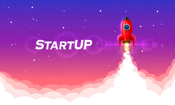 Spuštění prostor raketového startu umění kreativní nápad. — Stockový vektor
