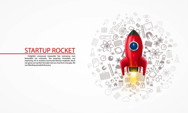 Rakéta ikonok, a háttér. — Stock Vector